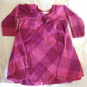 Pink chicken pink plaid trapeze dress 7y